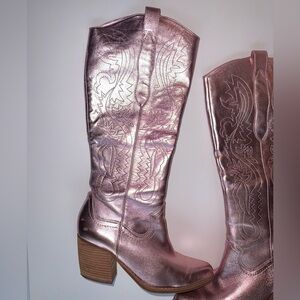 Metallic Pink Western Boots